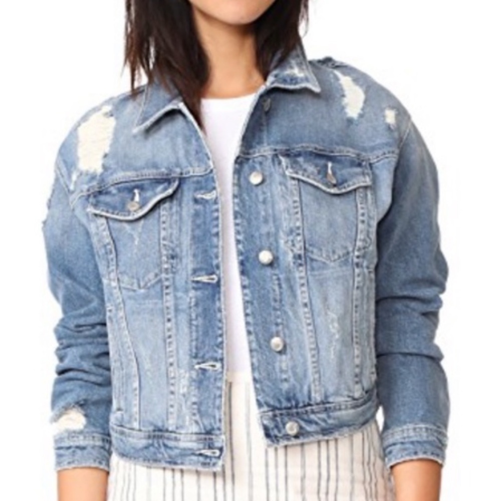Taylor Hill by Joe’s Jeans Light Wash Distressed Jean Jacket Size M